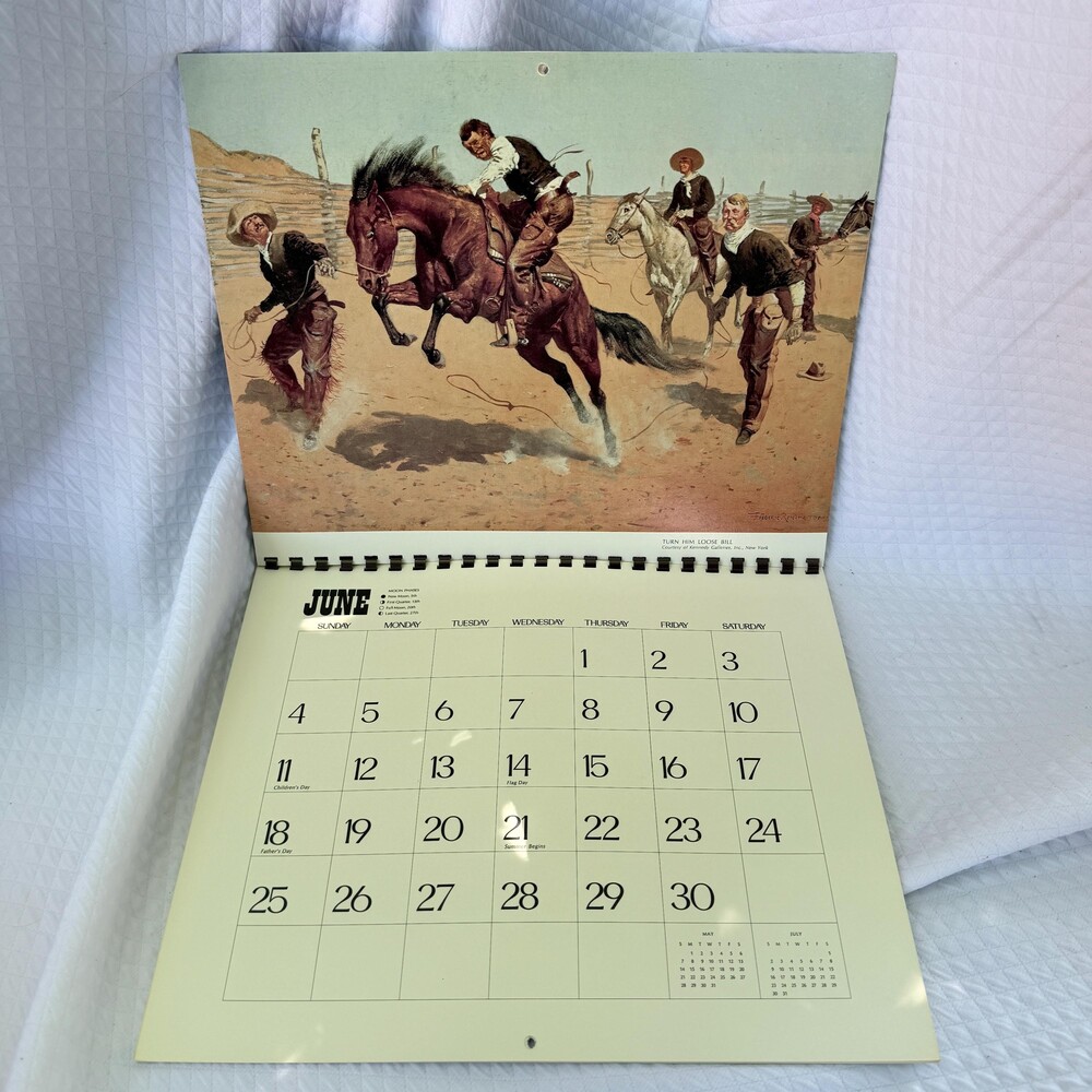 Vintage 1978 Frederic Remington Calendar 14 Full Color Western Art Prints - Picture 7 of 14